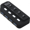 Orient <BC-306PS> USB3.0 Hub  4 port+БП/Зарядное устройство USB(Вх. AC110-240V, Вых.  DC5V,  2xUSB  2.1A)