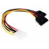 Переходник питания Molex->2xSATA, 0,2m, 4pin/15pin