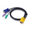 Кабель SPHD15-VGA USB 3M 2L-5203UP [PS2-USB] ATEN Кабель/шнур КВМ ATEN {2L-5203UP} монитор+клав.+мышь USB, SPHD15=>HD DB15+USB A-Тип, Male-2xMale, опрессованный, 3 метр., (с поддержкой KVM PS/2)