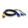 Кабель SPHD-VGA PS2 USB 1.8M 2L-5302UP ATEN Кабель/шнур КВМ ATEN {2L-5302UP} монитор+клав.+мышь USB/PS2, SPHD=>HD DB15+USB A-Тип+2x6MINI-DIN, Male-2xMale, опрессованный, 1.8 метр.