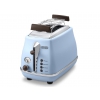 Тостер DeLonghi CTOV2103.AZ [ 900 Вт, отделений 2 , тостов 2 , управление механическое, разморозка, подогрев ] голубой