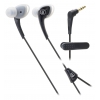 Наушники AUDIO-TECHNICA ATH-SPORT2 [вставные (затычки), закрытые 15-24000 Гц,микр.,клипсы,каб.1.2м, разъем3.5мм,черный.]