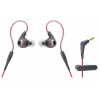 Наушники AUDIO-TECHNICA ATH-SPORT3 [вставные (затычки), закрытые 10-25000 Гц,микр.,клипсы,каб.1.2м, разъем3.5мм,красны.]