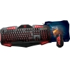 Клавиатура+мышь проводная игровая Qumo Axe Strike Black USB + коврик