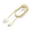 Кабель microUSB Cablexpert (металлические наконечники, армированная оплетка, 1м, золотой металлик)
