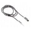 Кабель microUSB Cablexpert (металлические наконечники, армированная оплетка, 1м, серебристый металлик)