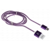Кабель microUSB Cablexpert (металлические наконечники, армированная оплетка, 1м, фиолетовый металлик)