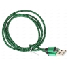Кабель microUSB Cablexpert (металлические наконечники, нейлоновая оплетка, 1м, зеленый)