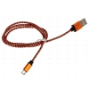 Кабель microUSB Cablexpert (металлические наконечники, нейлоновая оплетка, 1м, оранжевый)