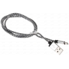 Кабель microUSB Cablexpert (металлические наконечники, нейлоновая оплетка, 1м, серебристый)