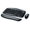 Logitech Cordless Desktop EX100<Black>(Кл-ра Ergo,М/Мед,FM,USB&PS/2+Мышь 3кн,Optical,Roll,FM,PS/2)<967499>