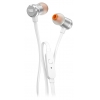 Наушники JBL T210 [вставные (затычки), закрытые, 20-20000 Гц, микр., каб. 1.2, разъем 3,5мм, серебристые]