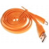 Кабель microUSB Partner (2,1А, плоский, 1м, оранжевый)
