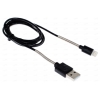 Кабель для Apple 8 pin Qumo (пружинное усиление коннектора, MFI, 1м, черный)