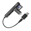 OTG USB HUB microUSB Ginzzu (3xUSB, Переходник на USB, SDXC/microSDXC; SD v3.0 UHS-I, 16 см, черный) [GR-513UB]
