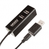 OTG USB HUB microUSB Ginzzu (3xUSB, Переходник на USB, SDXC/microSDXC; SD v3.0 UHS-I, 16 см, черный) [GR-564UB]
