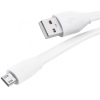 Кабель microUSB Partner (2,1А, плоский, 1м, белый)