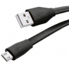 Кабель microUSB Partner (2,1А, плоский, 1м, черный)