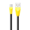 Кабель microUSB Remax Aliens Micro-USB (плоский, 1м, чёрный кабель, желтый разъём) [USBRC-030m]