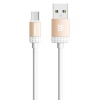 Кабель microUSB Remax Lovely (круглый, 1м, белый кабель, золотой наконечник)[RC-010m]