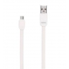 Кабель microUSB Remax Puff Micro (плоский, 1м, белый) [RC-045m]