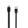 Кабель microUSB Remax Puff Micro (плоский, 1м, чёрный) [RC-045m]