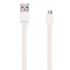 Кабель microUSB Remax Radiance Cable for Micro (плоский, 1м, белый) [RC-041]
