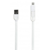 Кабель microUSB/Apple 8 pin Remax Gemini 2 in 1 (плоский, 1,5м, белый)