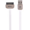 Кабель для Apple 30 pin Remax Kingkong Cable For iPhone 4 (плоский, 1м, белый)