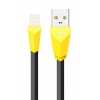 Кабель для Apple 8 pin Remax Aliens Lighting (плоский, 1м, чёрный кабель, желтый разъём) [RC-030i]