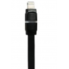 Кабель для Apple 8 pin Remax Breathe Lighting (плоский, 1м, чёрный) [RC-029i]