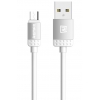 Кабель microUSB Remax Lovely (круглый, 1м, белый кабель, серебристый наконечник)[RC-010m]