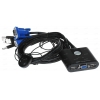 KVM переключатель ATEN CS22U, 2- портовый, мини, VGA+USB, встроенные кабели, внешняя кнопка переключения
