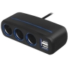 Разветвитель роз.прикуривателя Neoline SL-321 3xSoc 2xUSB каб.:0.93м черный