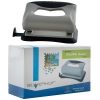 Дырокол Silwerhof DOUBLE WAVE 391001-34 макс.:10лист. пластик серый/черный отв.:2 с линейкой (мин.кол.12)