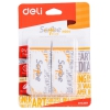 Ластик Deli EH00411 Scribe Plus 60x24x12мм белый блистер (2шт) (мин.кол.24)