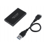 Мобил рек USB3.0 Orient 3501 U3, для SSD mSATA, алюм., черный (30228)