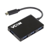 Концентратор (Хаб) USB Type-Cm --> 4 port USB3.0 + microUSB Bf  VCOM <DH310>