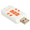 Адаптер ORIENT AU-01PLW, USB to Audio, 2 x jack 3.5 mm для подключения гарнитуры к порту USB, кнопки: регул. гром., выкл.микрофона и наушников, управл (30329)