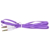 Кабель Belsis Jack 3.5 mm - Jack 3.5 mm,  вилка - вилка, стерео, 0,75 м, фиолетовый плоский BL1103