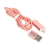 Кабель-переходник iPhone-7 (Lightning) для наушников 3,5 мм и зарядки USB Telecom <TA12858-P> Rose