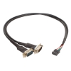 Кабель-адаптер ORIENT UMB-2S, кабель-адаптер для подключение к мат.плате, USB (8pin) -> 2xRS232 DB9M (Prolific PL2303TA, поддержка Win 8.x/10), 0.35м, (30186)