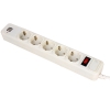 Сетевой фильтр 3Cott 3C-SP1005UW-3.0, 5 евро-розеток с заземлением + 2 USB разъема, 3,0 м, авт. предохранитель, макс. мощность 2200 Вт, белый, коробка (3C-SP1005UW-3.0K)