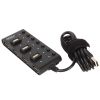 Концентратор USB 2.0 Ginzzu GR-487UAB, 7-ми портовый +  адаптер
