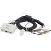 Multico <EW-K1302DP> 2-port DisplayPort USB KVM Switch (клав.USB+мышьUSB+DP+Audio,проводной  ПДУ, кабели несъемные)