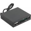 <CR-901-01> Black 3.5" Internal  USB2.0 CF/MD/xD/MMC/SD/microSD/MS(Duo/M2)Card Reader/Writer+1portUSB2.0