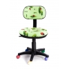 Кресло Recardo Junior D06 (Зеленый-божья коровка, цв. ролики, ткань, 80кг, выс. спинки 390мм, ВШГ 775-885*440*390мм, крест. пласт. 480мм, мех. качания (gtsN/D06)