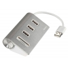 Разветвитель USB 2.0 Hama Kombi 3порт. серебристый (00054142)