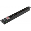 NM-8W PDU  Блок силовых розеток 19", чёрный 1U 8 розеток 220V, гнездо под  шнур IEC-320-C13