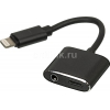 Переходник Buro Lightning (m) Jack 3.5мм (f)/Type-C(f) черный